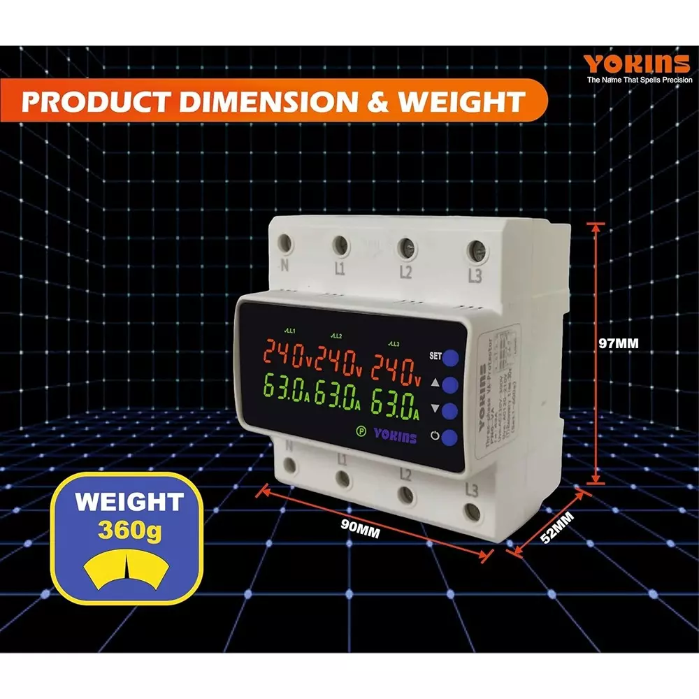 yokins-automatic-overunder-voltage-protector-three-phase-63-amp-220-v-ac-dual-working-mode-yd-6va