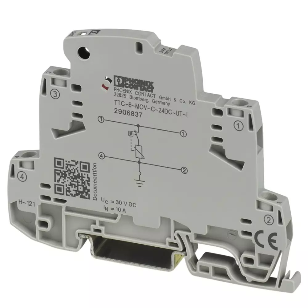 Phoenix Contact Industrial Surge Protector DIN Rail 10 A 120 VAC, 2906840