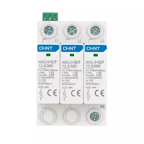 Chint NXU I + II Low-Voltage Surge Arrester with Auxiliary Contact 3 Pole, 308597