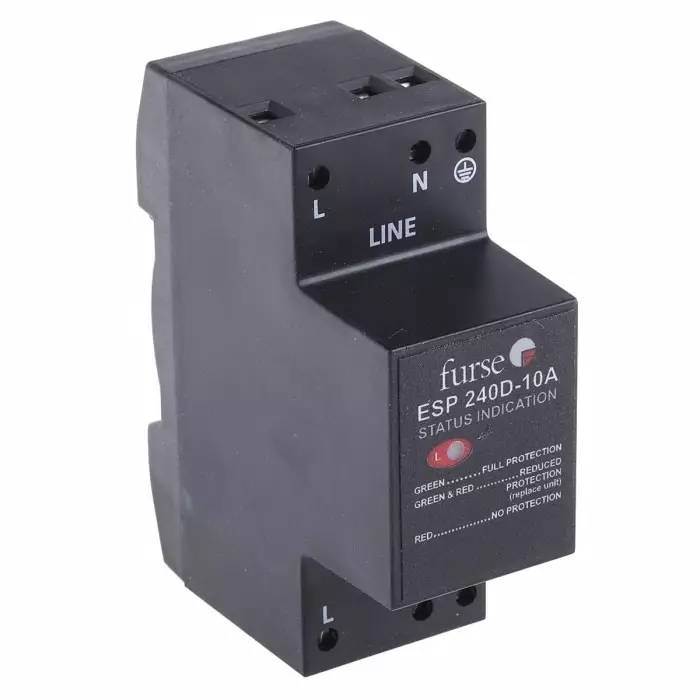 WJ Furse D Lightning / Surge Arrester 280 V Maximum Voltage Rating 0.01 kA Maximum Surge Current Mains Protector, 7TCA085460R0323ESP 240D-10A