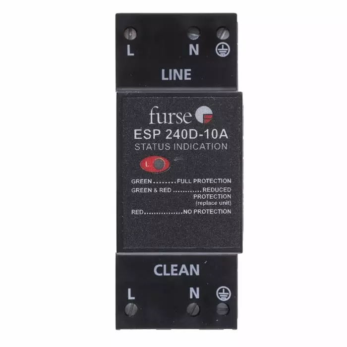WJ Furse D Lightning / Surge Arrester 280 V Maximum Voltage Rating 0.01 kA Maximum Surge Current Mains Protector, 7TCA085460R0323ESP 240D-10A