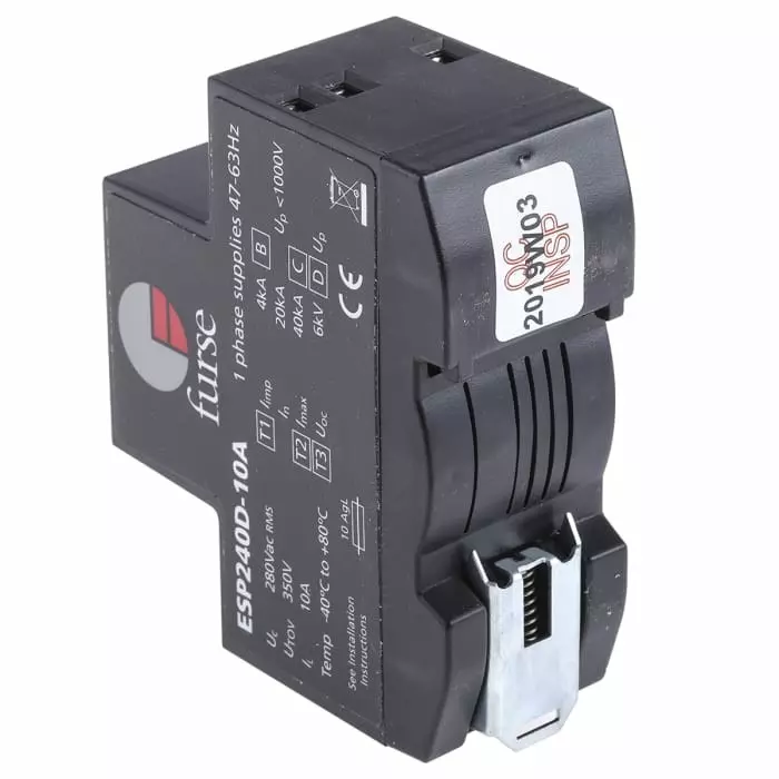 WJ Furse D Lightning / Surge Arrester 280 V Maximum Voltage Rating 0.01 kA Maximum Surge Current Mains Protector, 7TCA085460R0323ESP 240D-10A