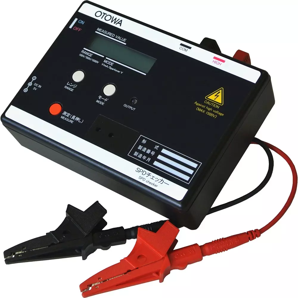 Otowa Electric SPD Checker Measurement leads (including test rods, red and black (1 each)) AC adapter (1) Includ, AT-2KH