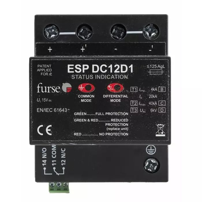 WJ Furse ESP-DCD1 Surge Protection Device 28 V DC Maximum Voltage Rating Mains Protector, 7TCA085460R0357ESP DC24D1
