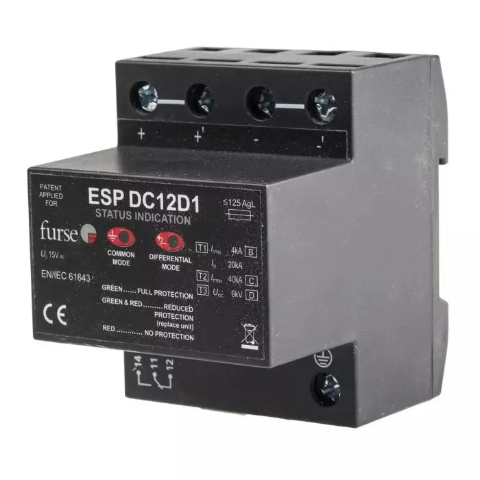 WJ Furse ESP-DCD1 Surge Protection Device 28 V DC Maximum Voltage Rating Mains Protector, 7TCA085460R0357ESP DC24D1