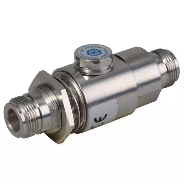 HUBER+SUHNER Connectorized Surge Protector Bulkhead 6 A Current Rating, 3402.17.3001