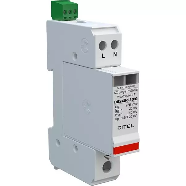 CITEL Industrial Surge Protector DIN Rail 40 kA 230 VAC, 400 VAC, DS240S-230/G