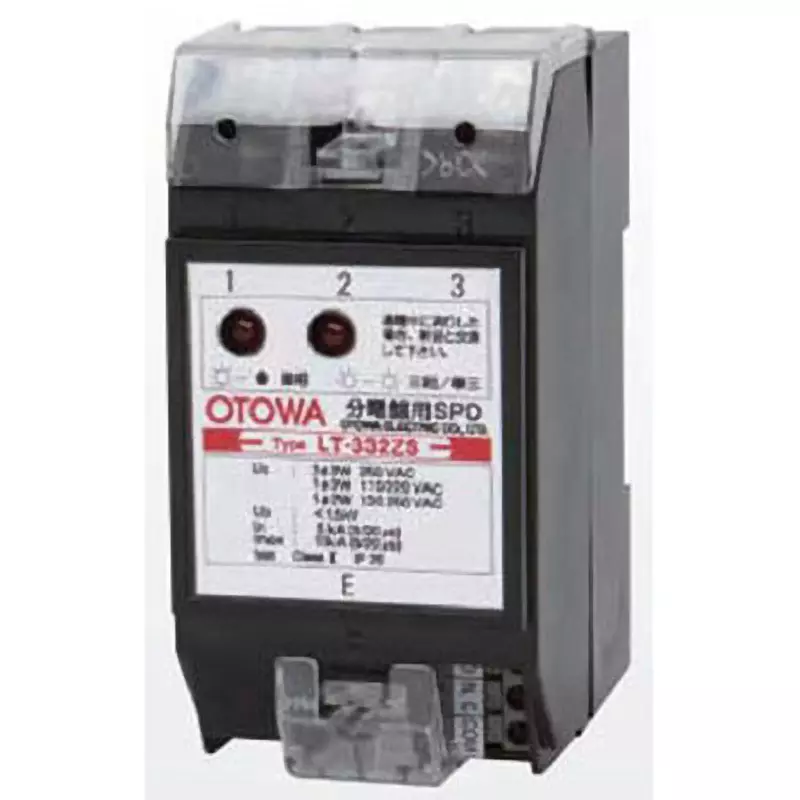Otowa Electric SPD Standard Type IP20 Protection Class -25 to 70℃ Operating Temperature Range, LT-332ZS