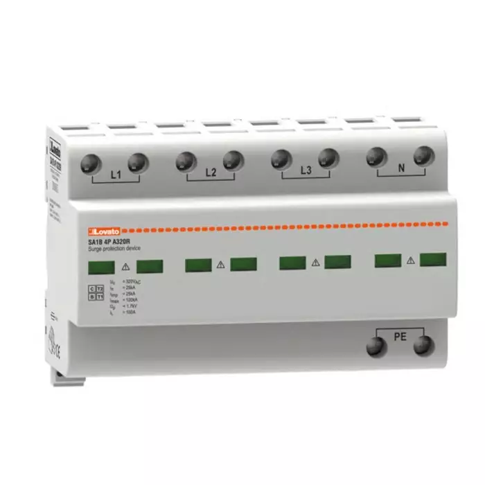 Lovato Single Phase Surge Protector, 100kA, DIN Rail Mount, SA1B4PA320R