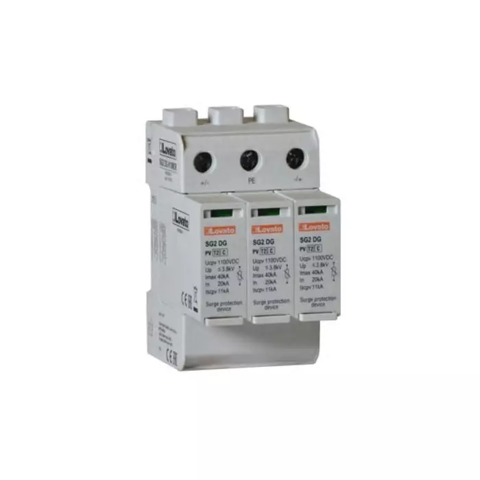 Lovato Single Phase Surge Protector, 40kA, DIN Rail Mount, SG2DGK10M3R