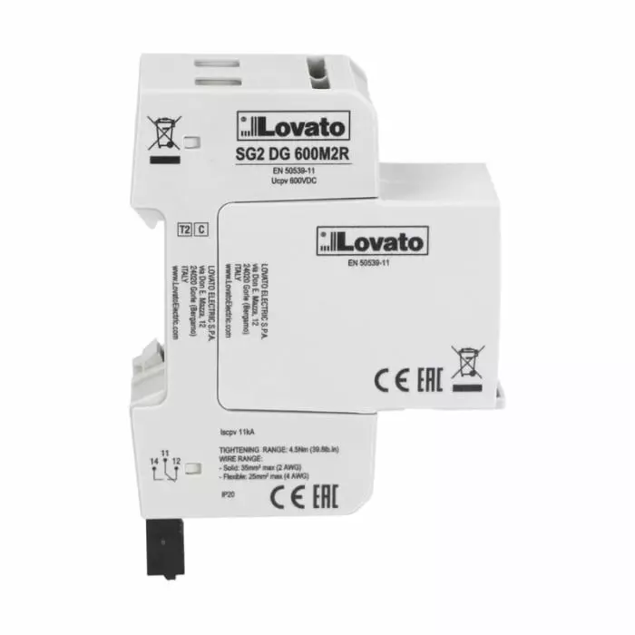 Lovato Single Phase Surge Protector, 40kA, DIN Rail Mount, SG2DG600M2R