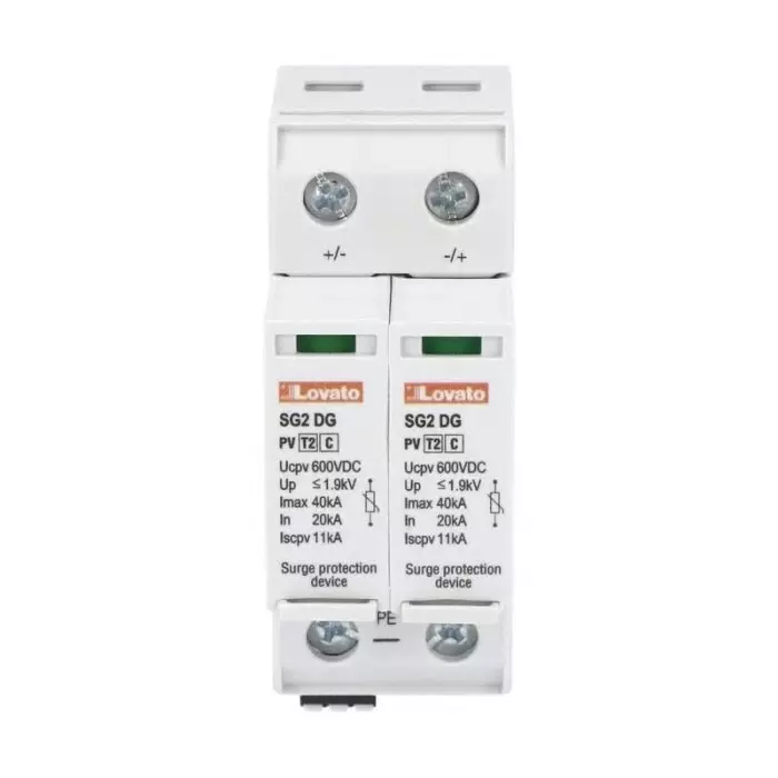Lovato Single Phase Surge Protector, 40kA, DIN Rail Mount, SG2DG600M2R