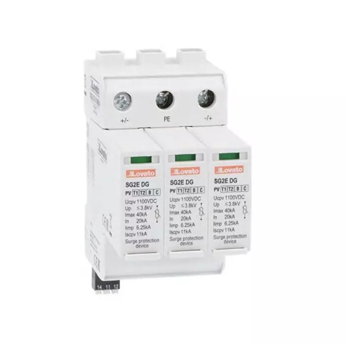 Lovato Single Phase Surge Protector, 40kA, DIN Rail Mount, SG2EDGK10M3R