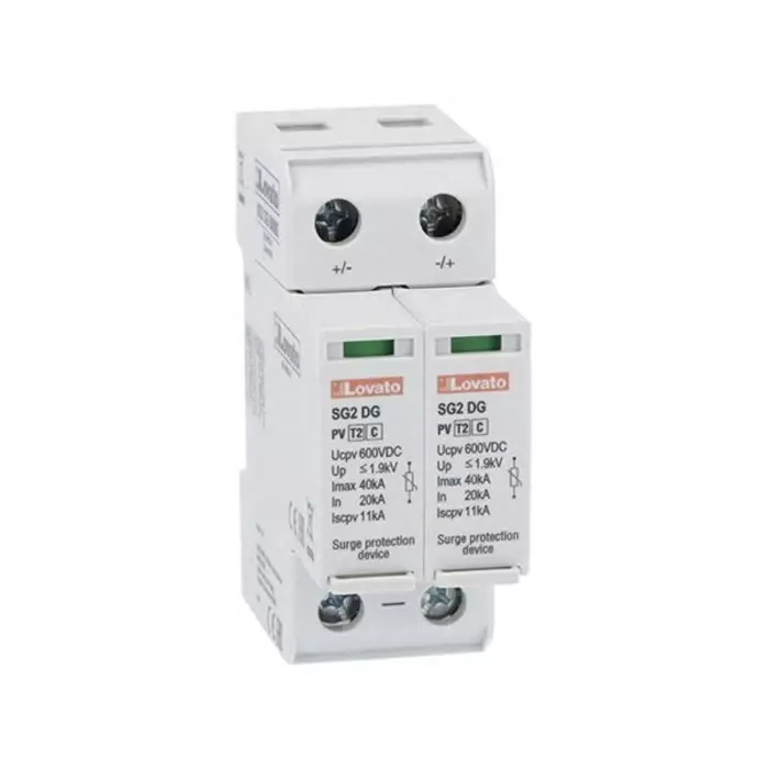 Lovato Single Phase Surge Protector, 40kA, DIN Rail Mount, SG2DG600M2
