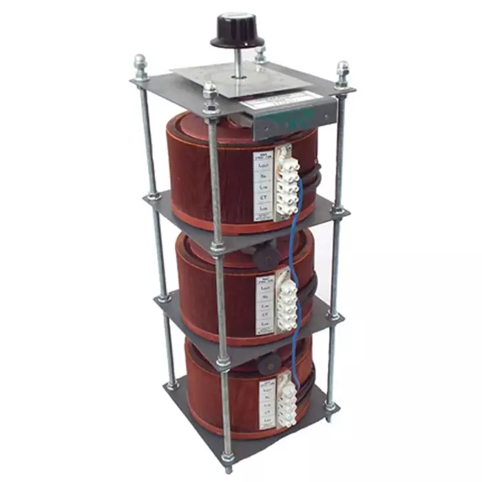 Carroll & Meynell Autotransformer 190x220x755 mm, 415V, 14.7kVA, 3 Phase, Open Clamp, MVT14.7k/18A-3