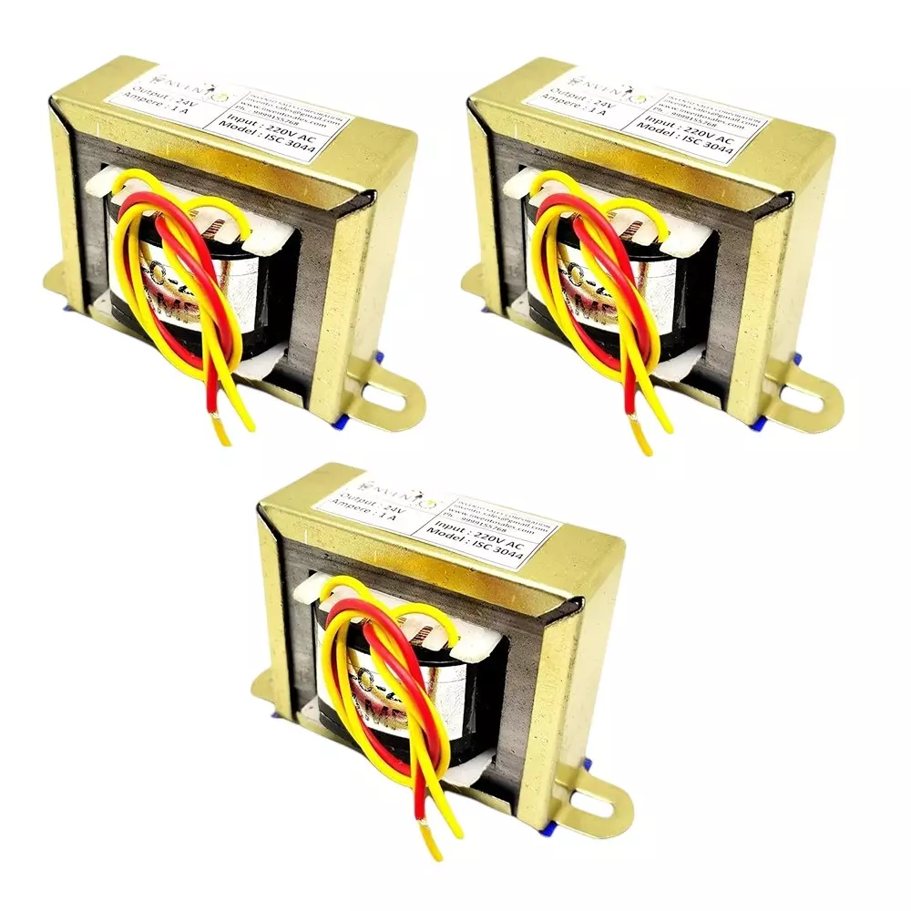 Invento Step Down Centre Tapped Transformer Copper Winding 24-0-24 Type 1 A Current 220-24 V AC, ISC 3044-1 (Pack of 3 Pcs)