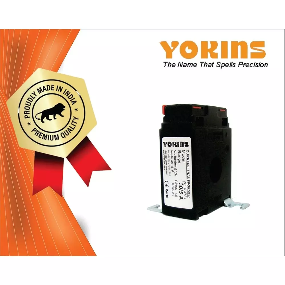 YOKINS Current Transformer Rectangular Shape 30/5A Two Turn Range 1 VA Burden 21 mm Inner Diameter	, SR21-30.5A-2TP-1VA-1.0