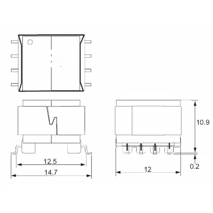 OEP (OXFORD ELECTRICAL PRODUCTS) Surface Mount Pulse Transformer 1:1:1 Turns Ratio 3mH Prim. Inductance 0.65 Ω Prim. Resistance, PT6SM