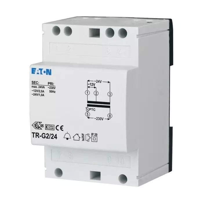 EATON DIN Rail Transformer, 230 V AC Primary, 12V Secondary, 272484 TR-G2/24