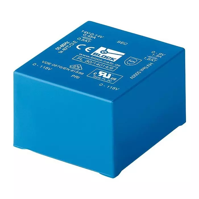 BLOCK TRANSFORMER, 30VA, 2 X 18V, FL30/18
