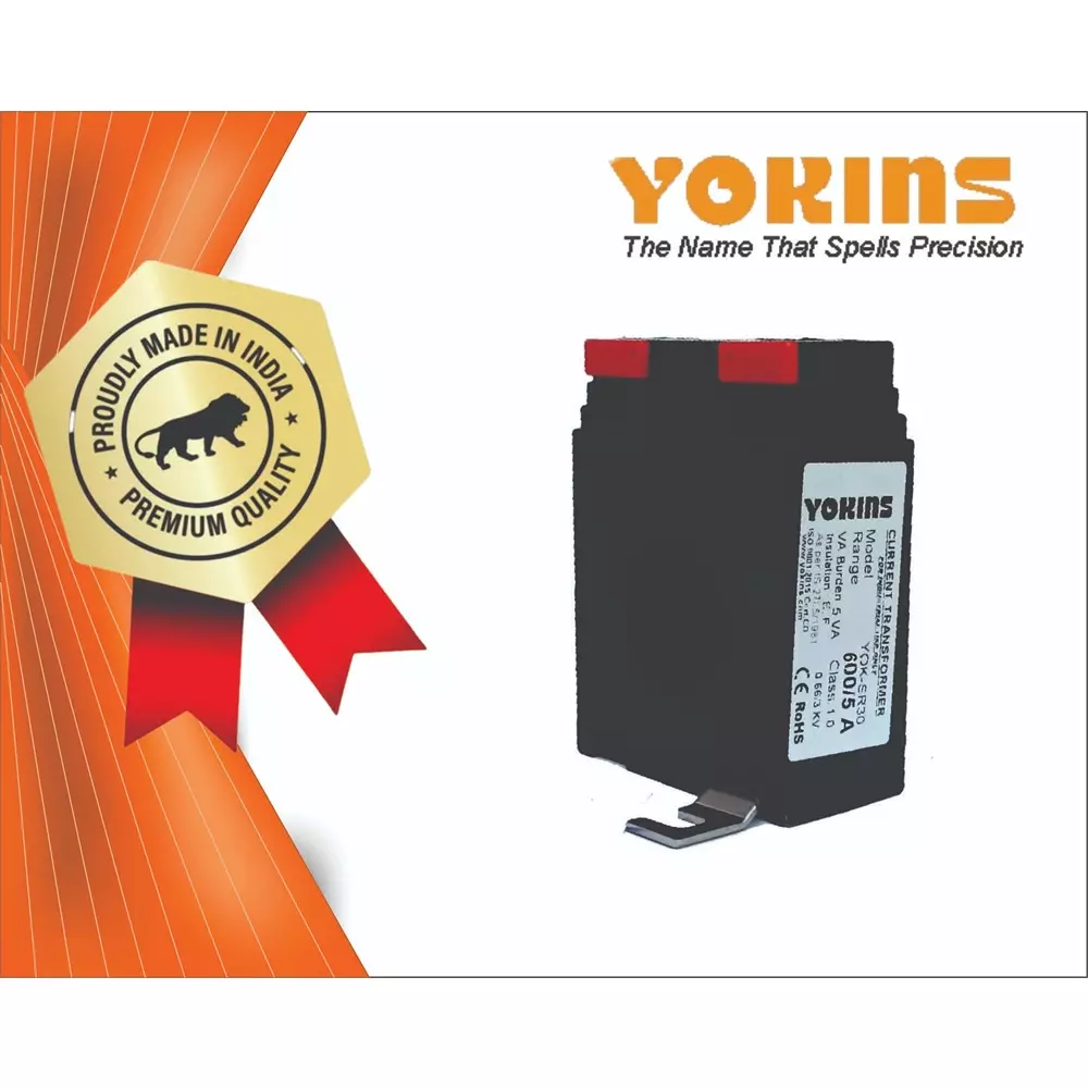 YOKINS Current Transformer Polycarbonate 30 mm Inner Dia 600/5 A Range 7.5 VA Burden for Ammeter, SR30-600.5A-7.5VA-1.0