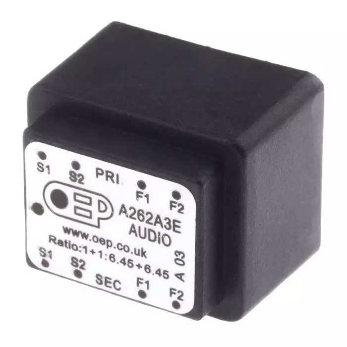 OEP (OXFORD ELECTRICAL PRODUCTS) Through Hole Audio Transformer 600 Ω 100 mW Hz @ 300 1 mW Hz @ 30, A262A3E