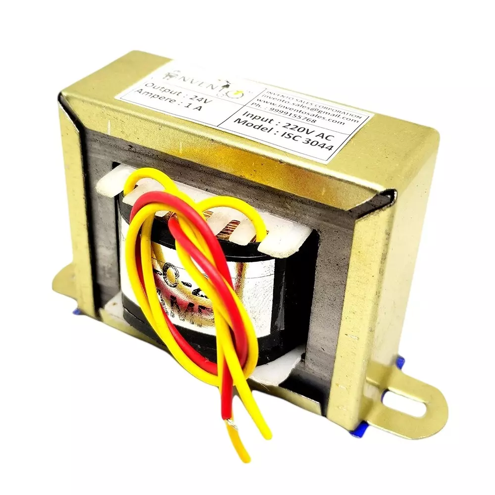 Invento Step Down Centre Tapped Transformer Copper Winding 24-0-24 Type 1 A Current 220-24 V AC, ISC 3044