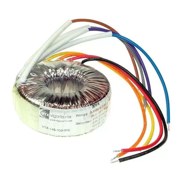 VIGORTRONIX 120VA TOROIDAL TRANSFORMER 2X15V, VTX-146-120-215