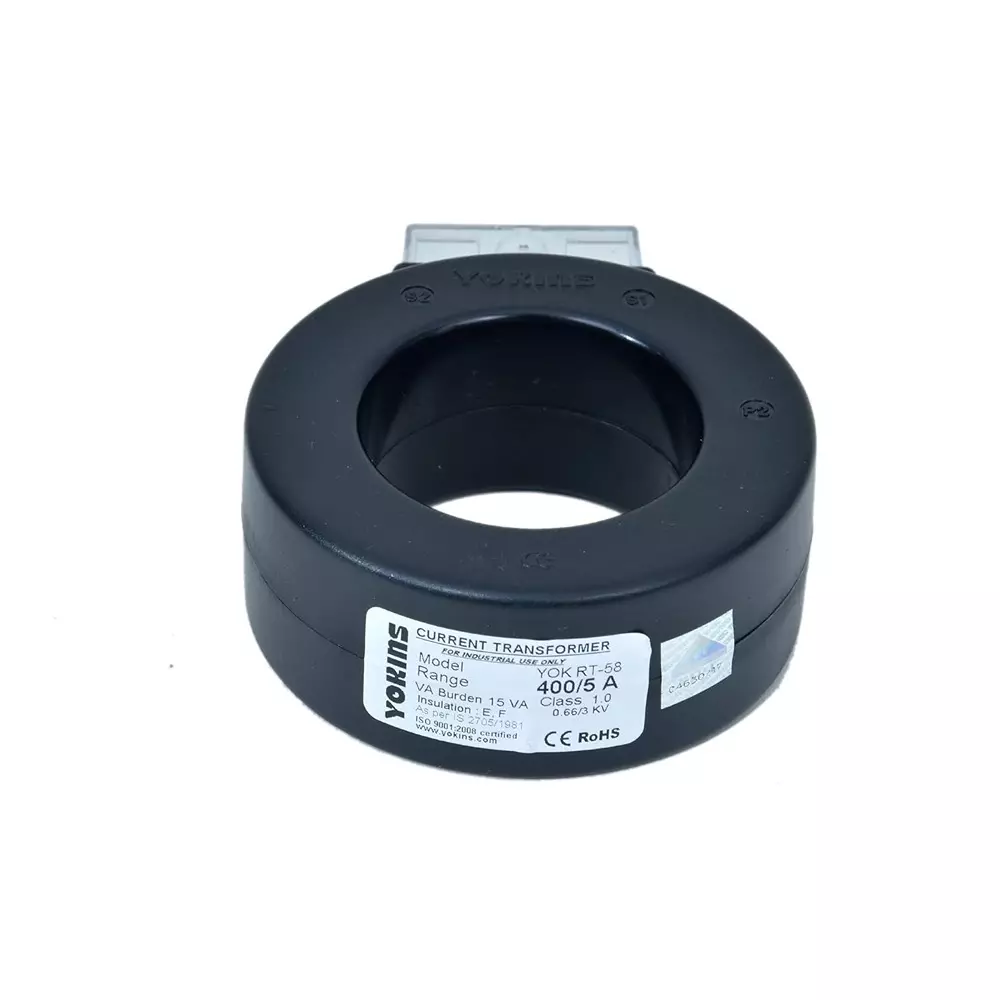 YOKINS Current Transformer Round Shape 400/5A Range 15 VA Burden 58 mm Inner Diameter	, RT58-400.5A-15VA-1.0