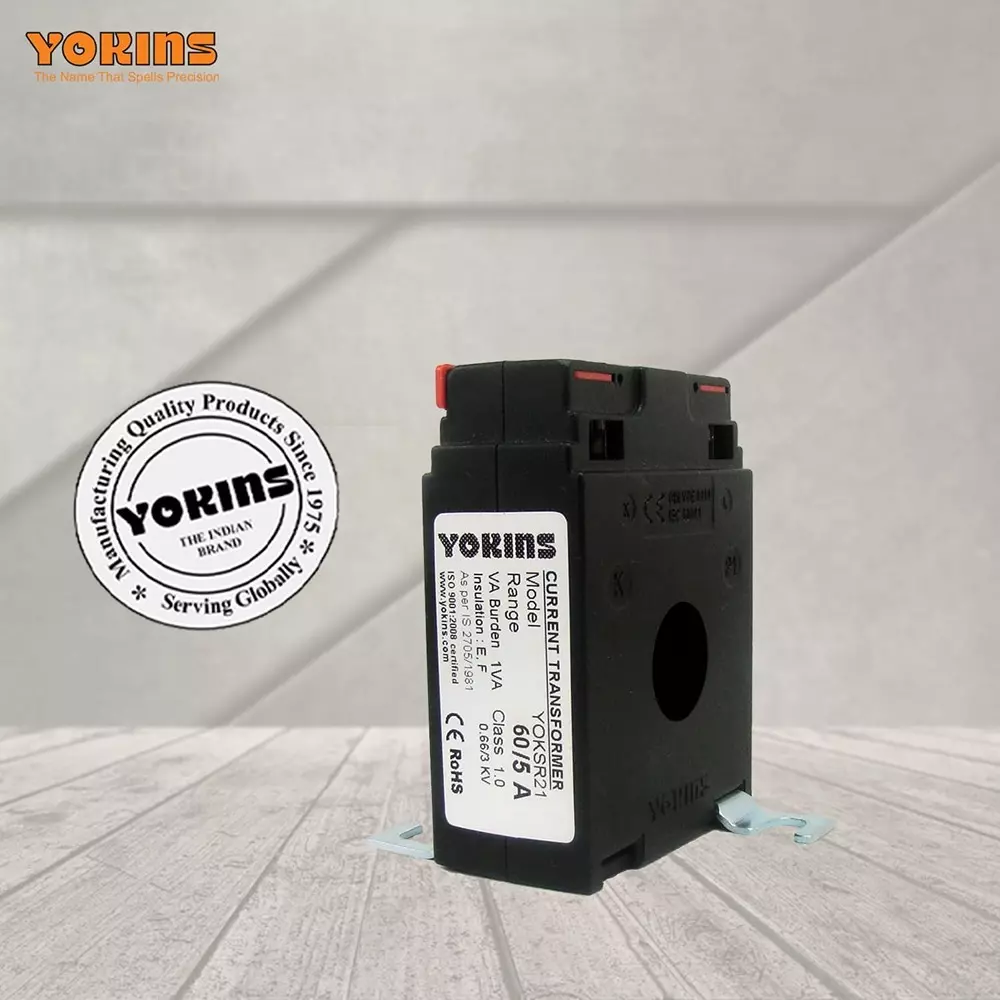 YOKINS Current Transformer Rectangular Shape 60/5A Range 1 VA Burden 21 mm Inner Diameter	, SR21-60.5A-1VA-1.0