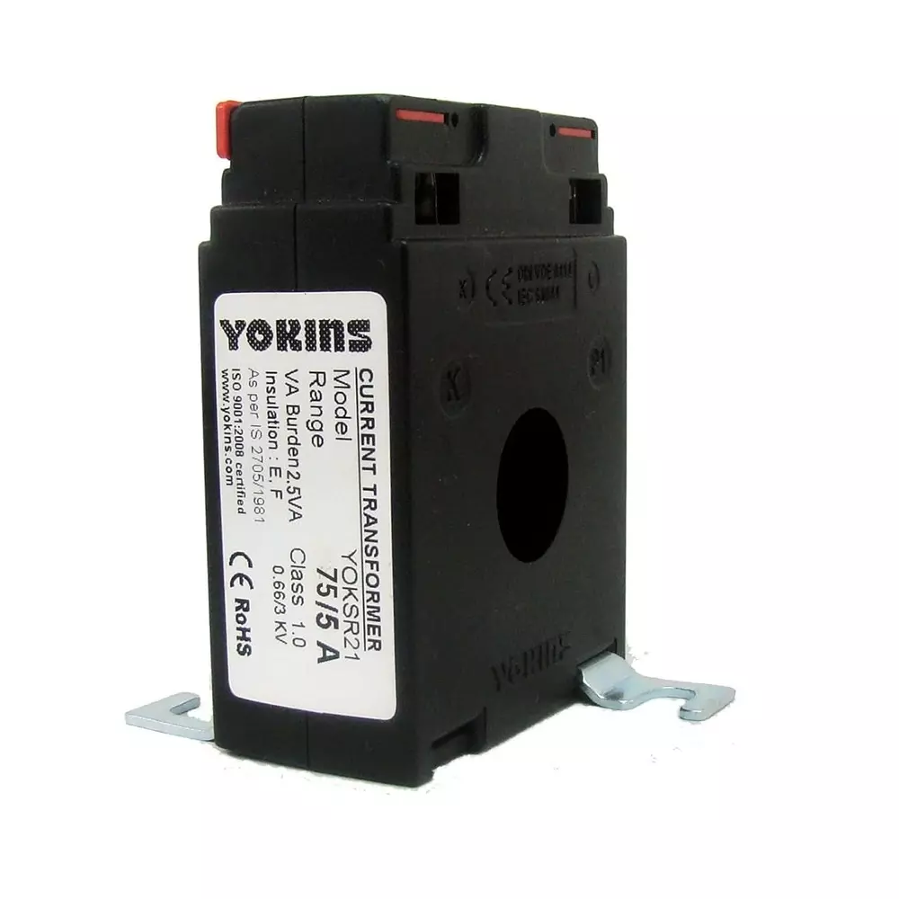YOKINS Current Transformer Rectangular Shape 75/5A Range 2.5 VA Burden 21 mm Inner Diameter	, SR21-75.5A-2.5VA-1.0
