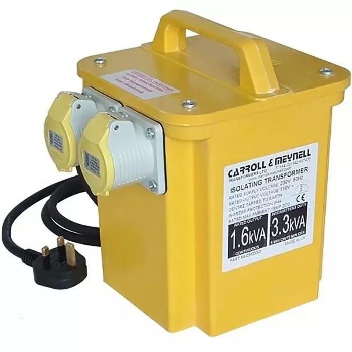 Carroll & Meynell Single Phase 1.65kVA Site Transformer 230 V AC Primary ±55 V AC Secondary 10A O/P, CM33002