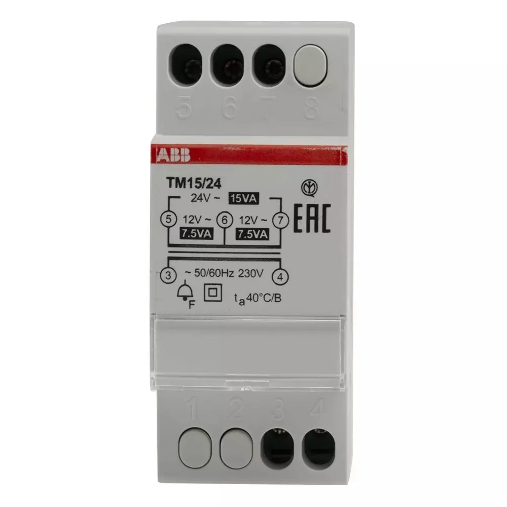 ABB 15W DIN Rail Transformer, 230V Primary, 24V Secondary, TM15/24