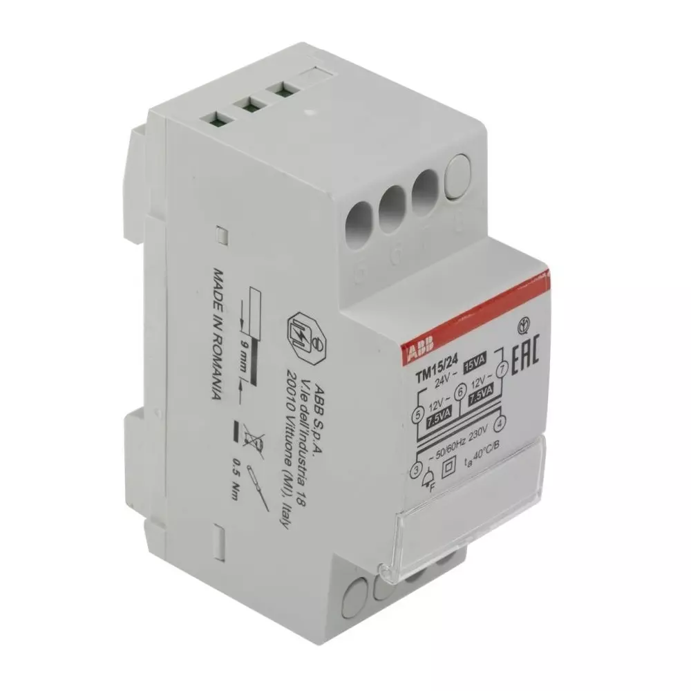 ABB 15W DIN Rail Transformer, 230V Primary, 24V Secondary, TM15/24