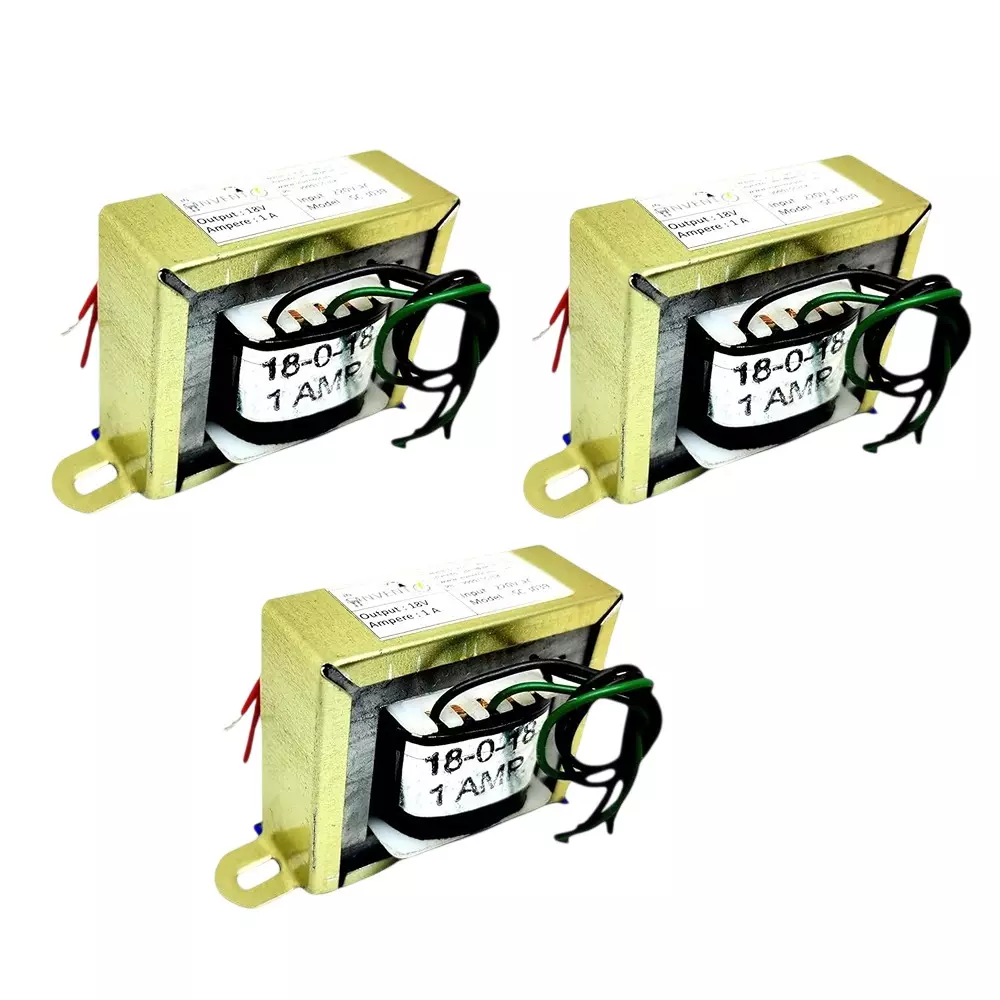 Invento Step Down Centre Tapped Transformer Copper Winding 18-0-18 Type 1 A Current 220-18 V AC, ISC 3039-1 (Pack of 3 Pcs)