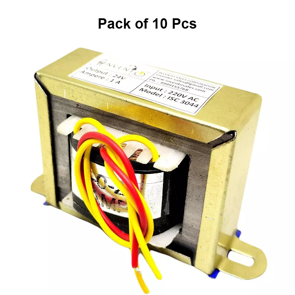 invento-step-down-centre-tapped-transformer-copper-winding-24-0-24-type-1-a-current-220-24-v-ac-isc-3044-4-pack-of-10-pcs