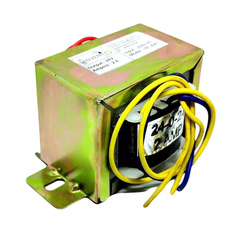 Invento Step Down Centre Tapped Transformer Copper Winding 24-0-24 Type 2 A Current 220-24 V AC, ISC 3045