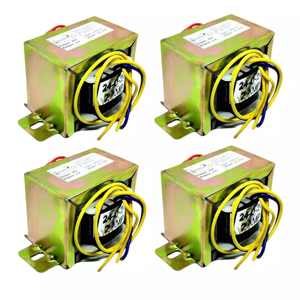 Invento Step Down Centre Tapped Transformer Copper Winding 24-0-24 Type 2 A Current 220-24 V AC, ISC 3045-2 (Pack of 4 Pcs)