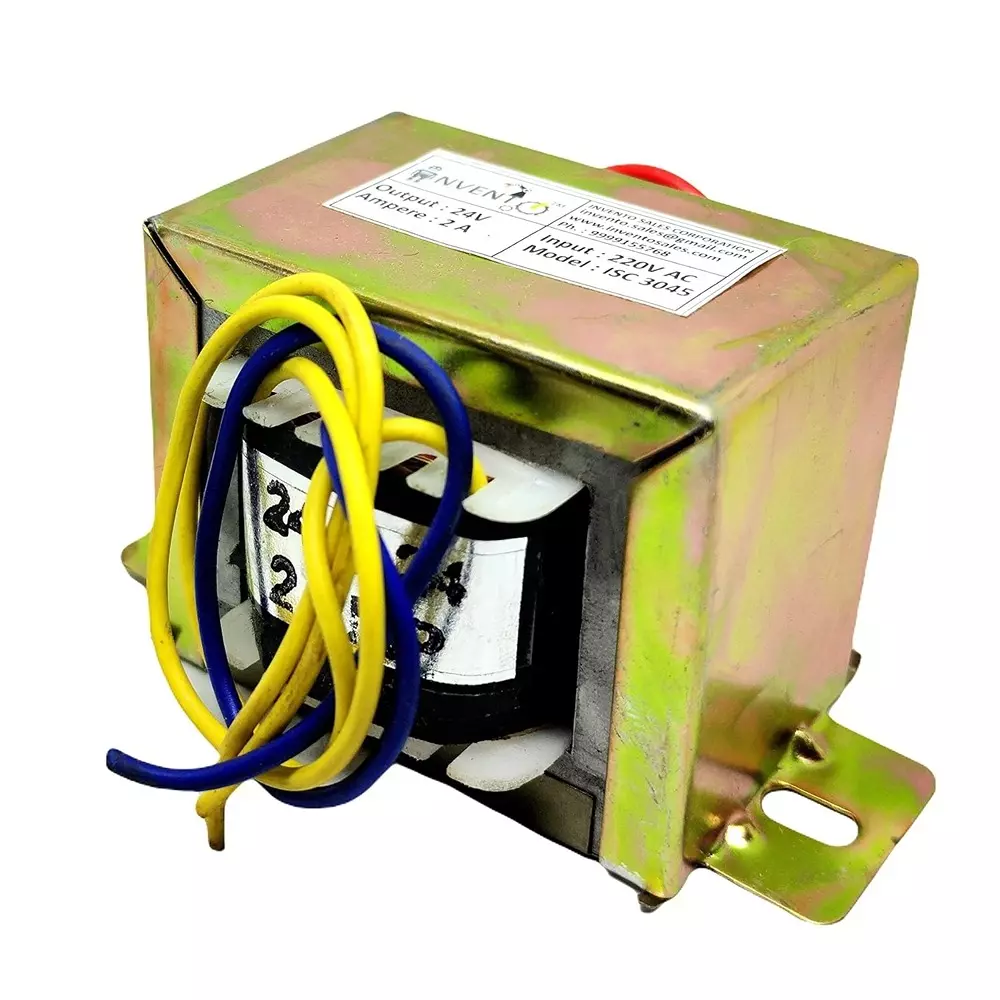 invento-step-down-centre-tapped-transformer-copper-winding-24-0-24-type-2-a-current-220-24-v-ac-isc-3045-2-pack-of-4-pcs