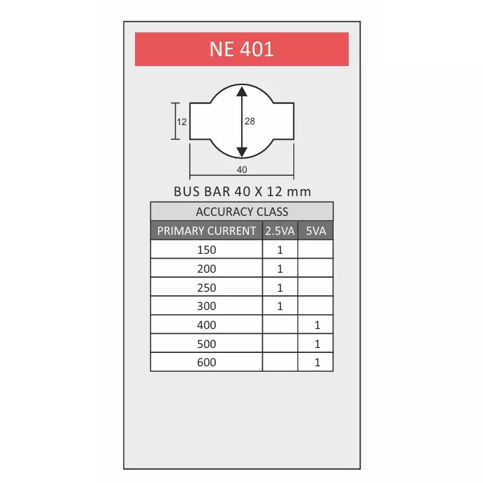 nippen-ne-series-current-transformer-401-type-2005a-ratio-40x12-mm-window-size-and-25-va-rated-burden