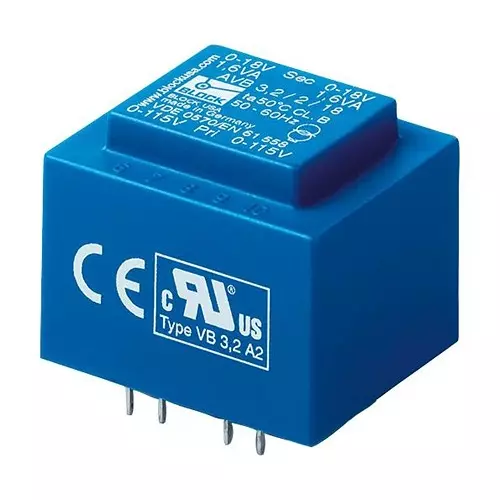 BLOCK TRANSFORMER, 2.3VA, 2 X 6V, AVB2.3/2/6