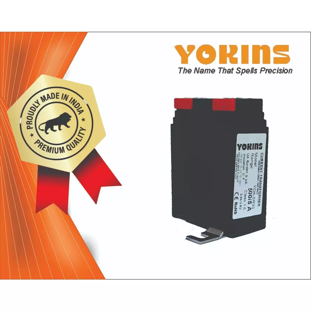 YOKINS Current Transformer Polycarbonate 30 mm Inner Dia 500/5 A Range 7.5 VA Burden for Ammeter, SR30-500.5A-7.5VA-1.0