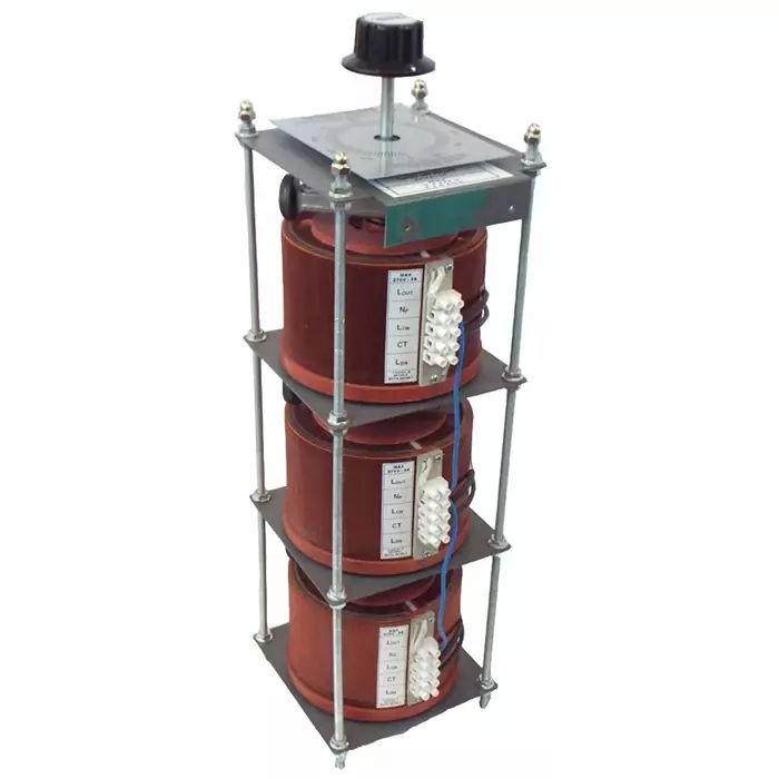 Carroll & Meynell Autotransformer 160x180x646 mm, 415V, 4.2kVA, 3 Phase, Open Clamp, MVT4.2k/5A-3