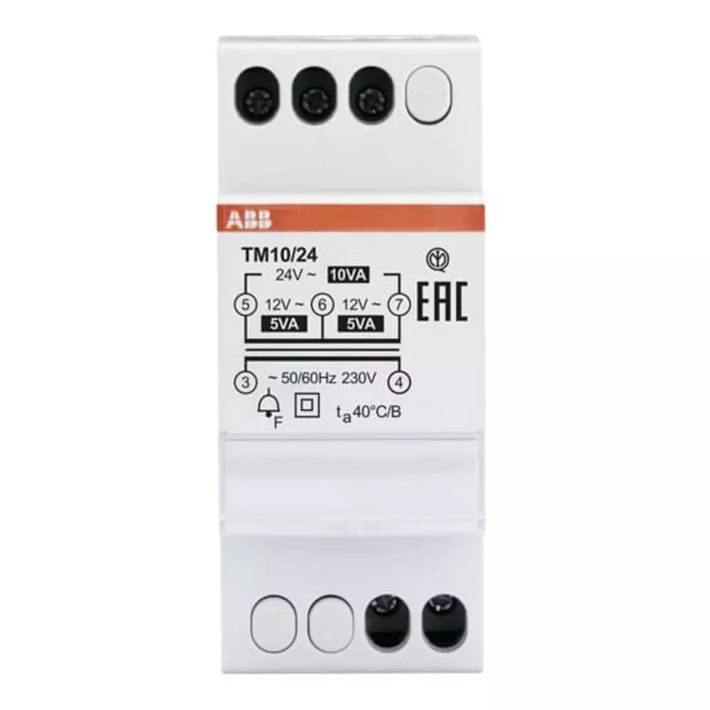 ABB 10W Bell Transformer, CE, 230V Primary, 12 â†’ 24 V AC Secondary, 2CSM228725R0802TM10/24
