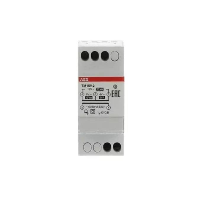 ABB 15W Bell Transformer, CE, 230V Primary, 4 â†’ 12 V AC Secondary, 2CSM228735R0802TM15/12