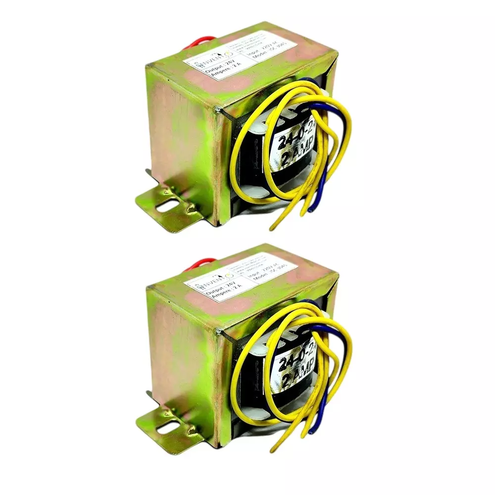 Invento Step Down Centre Tapped Transformer Copper Winding 24-0-24 Type 2 A Current 220-24 V AC, ISC 3045-1 (Pack of 2 Pcs)