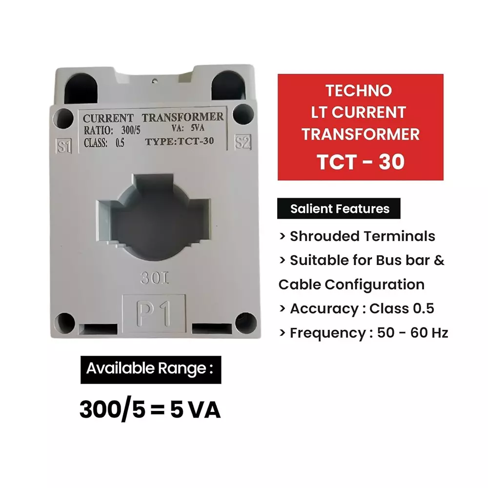 techno-meters-300-a-low-tension-current-transformer-polycarbonate-body-05-accuracy-class-and-5-va-power-rating-tct_300a