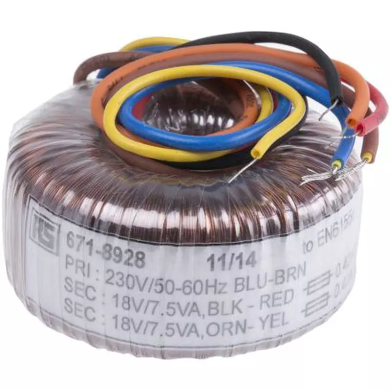 RS PRO Toroidal Transformer Copper Conductor Termination Wire Terminal Style 2 Output, 671-8928