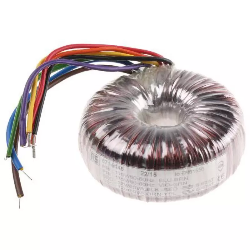 RS PRO Toroidal Transformer Copper Conductor Terminal Style 2 Output, 173-0137 (Pack of 8)
