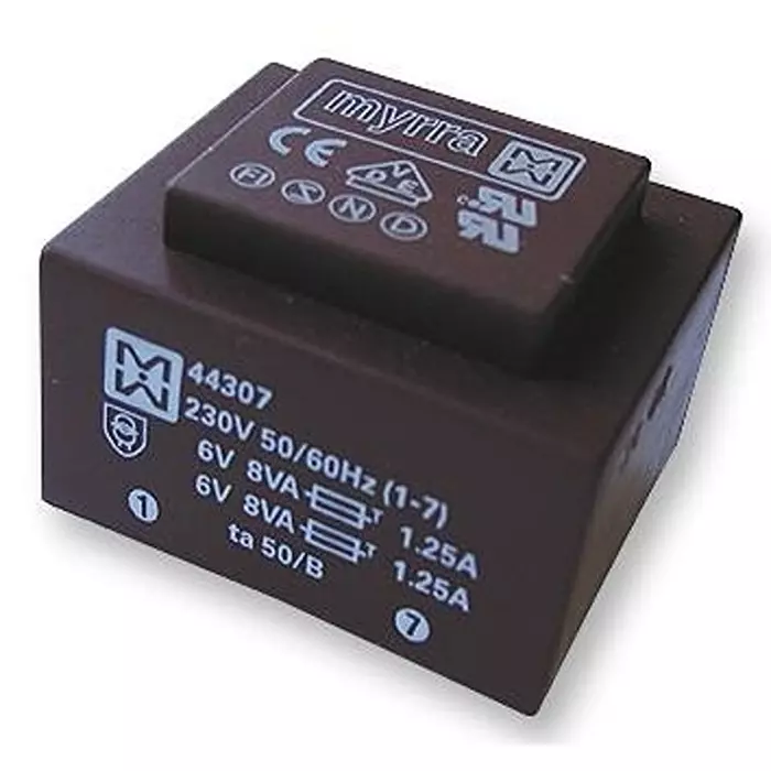 MYRRA TRANSFORMER, 16VA, 230V, 2 X 15V, 44310